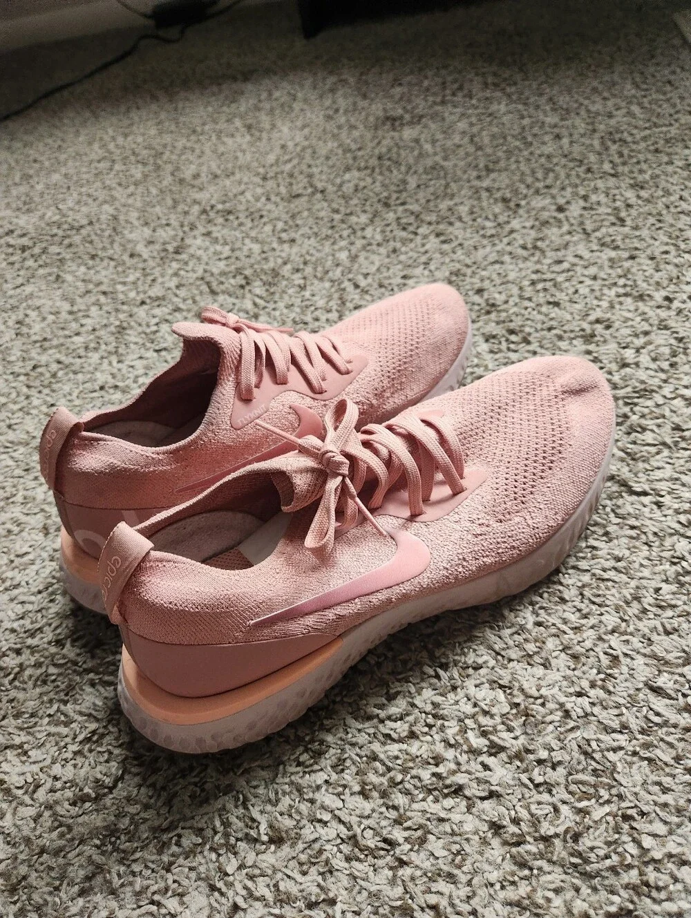 Nike Epic React Flyknit Pink Tint Sneakers - Picture 5 of 7